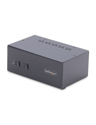 StarTech.com Switch KVM de 2 Puertos DisplayPort para 2 Monitores - Conmutador KVM 4K60Hz - Hub Ladrón 2x USB 5Gb - Hub 2x USB