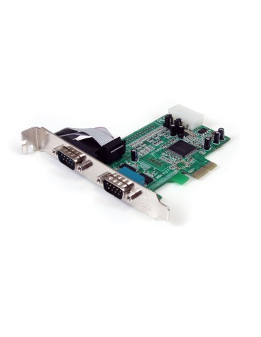 StarTech.com Tarjeta PCI Express Adaptadora Serie RS232 DB9 de 2 Puertos UART16550 - Tarjeta PCIe Controladora de Host Serial