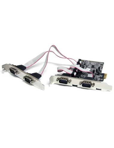 StarTech.com Tarjeta Adaptadora PCI Express PCIe de 4 Puertos Serie RS232 UART 16550 Serial DB9