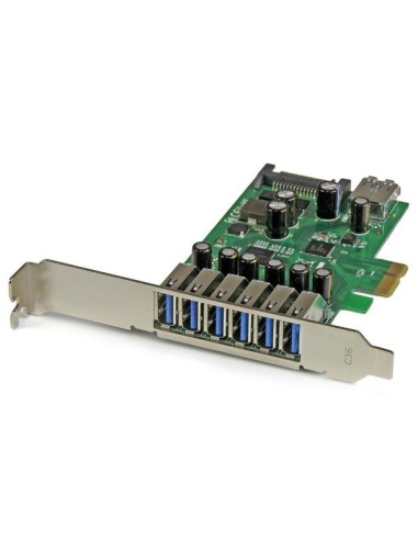 StarTech.com Adaptador tarjeta PCI Express de 7 puertos USB 3.0 con perfil bajo o completo