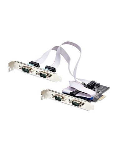 StarTech.com Tarjeta Serie PCI Express de 4 Puertos DB9 - Serial RS232 RS422 RS485 - TAA - UART 16C1050 - ESD de Nivel 4 - con