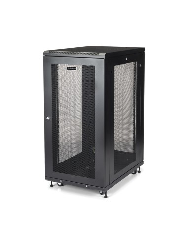 StarTech.com Armario Rack para Servidores 24U 19" 4 Columnas - Rack de Servidores con Cerradura y Seguro - Rack con Ruedas y