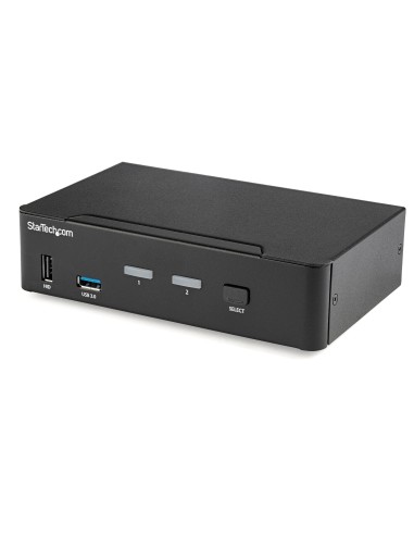 StarTech.com Switch Conmutador KVM de 2 Puertos DisplayPort - 4K a 60Hz - para Una Pantalla - Switch KVM de 2 Puertos DP 1.2