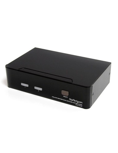 StarTech.com Conmutador Switch KVM - 2 puertos USB 2.0 - Audio Vídeo DVI