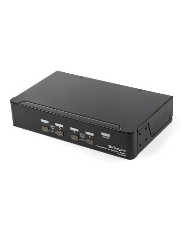 StarTech.com Switch Conmutador KVM de 4 Puertos DisplayPort - 4K 60Hz - para Una Pantalla - Switch KVM de 4 Puertos DP 1.2 con