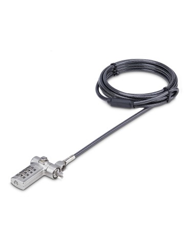 StarTech.com Cable de 2m Universal de Seguridad para Portátiles - Cable con Candado para Portátiles Compatible con Noble