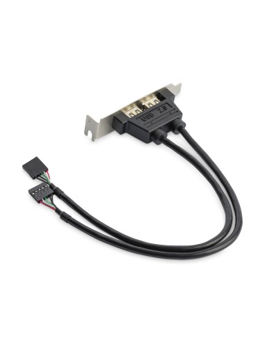 StarTech.com Cabezal Bracket Perfil Bajo de 2 puertos USB 2.0 con conexión a Placa Base 2x IDC5 - Low Profile