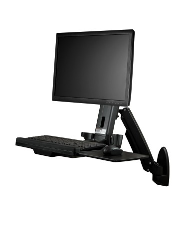 StarTech.com Estación de Trabajo de Pie y Sentado para Montaje en Pared - Para Un Monitor de hasta 24 Pulgadas - Escritorio