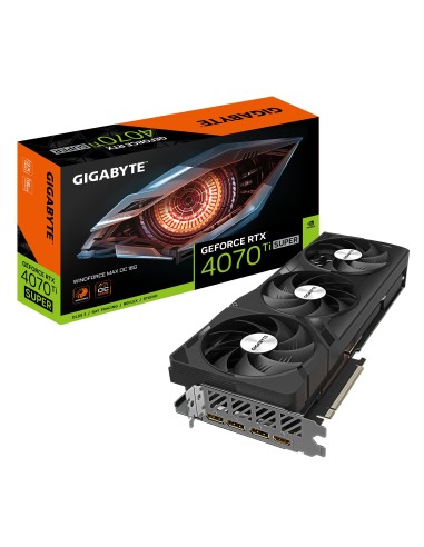 GIGABYTE GeForce RTX 4070 Ti SUPER WINDFORCE MAX OC - 16GB GDDR6X, 256bit, PCI-E 4.0, 2655MHz Frecuencia Base, 3 x DisplayPort