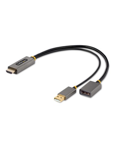 StarTech.com Cable 30cm Adaptador HDMI a DisplayPort - Activo - 4K 60Hz - Conversor HDMI 2.0 a DP 1.2 - HDR - Alimentado por el