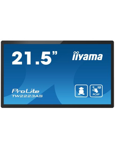 iiyama TW2223AS-B2 pantalla de señalización Panel plano interactivo 54,6 cm (21.5") Wifi 400 cd   m² Full HD Negro Pantalla