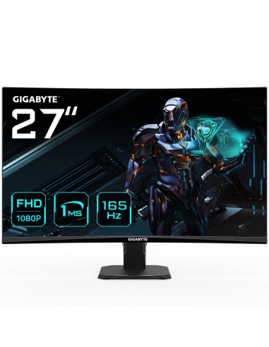 GIGABYTE Monitor de juego GS27F 27" FHD - 1920 x 1080 (FHD), 165Hz, 1ms, 300 cd m², FreeSync Premium, compatible con HDR, HDMI