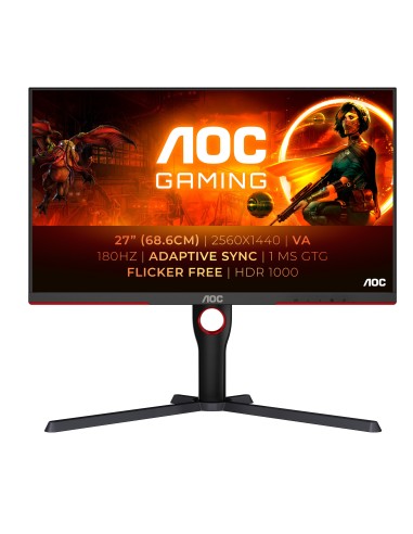 AOC G3 Q27G3XMN BK pantalla para PC 68,6 cm (27") 2560 x 1440 Pixeles 2K Ultra HD LED Negro