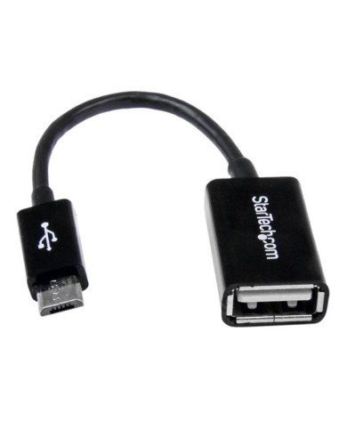 StarTech.com Cable Adaptador de 12cm Micro USB Macho a USB A Hembra OTG para Tablets Smartphones - Negro