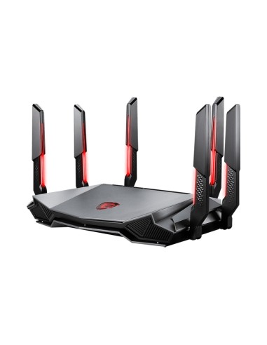 MSI RADIX AXE6600 WIFI 6E TRI-BAND router inalámbrico Gigabit Ethernet Doble banda (2,4 GHz   5 GHz) Negro, Rojo