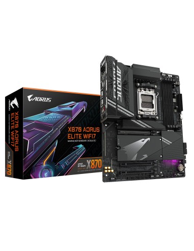 GIGABYTE X870 AORUS ELITE WIFI7 Placa Base - Compatible con CPUs AMD Ryzen 9000, 16+2+2 fases VRM, hasta 8000MHz DDR5 (OC),