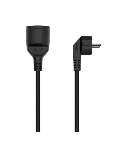 AISENS Cable Alargador de Alimentacion Schuko, CEE7 M-CEE7 H, Negro, 2.0M