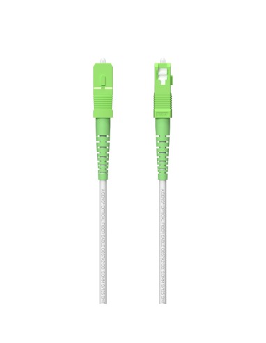 AISENS Cable Fibra Óptica Latiguillo G657A2 3.0 9 125 SMF Simplex CPR DCA LSZH, SC APC-SC APC, Blanco, 150 m