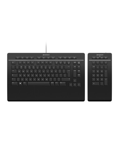 3Dconnexion Keyboard Pro with Numpad teclado Oficina USB + RF Wireless + Bluetooth QWERTZ Alemán Negro