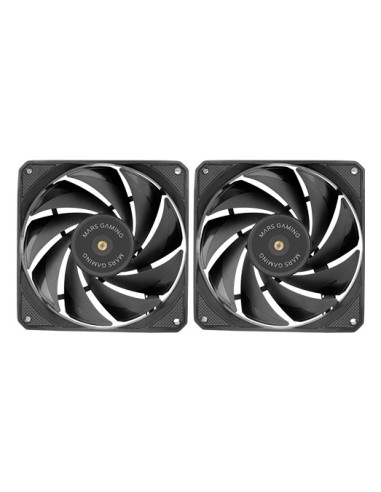 Mars Gaming MF-NCLX2 Carcasa del ordenador Ventilador 12 cm Negro 2 pieza(s)