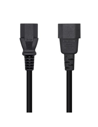 AISENS Cable Alimentación CPU, C13 H-C14 M, Negro, 10 m