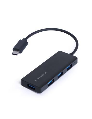 Gembird UHB-CM-U3P4-02 base para portátil y replicador de puertos Alámbrico USB 3.2 Gen 1 (3.1 Gen 1) Type-C Negro