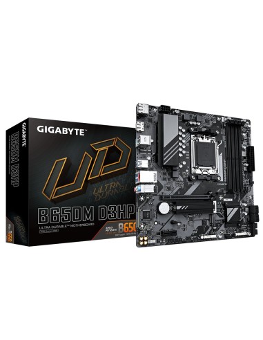 GIGABYTE B650M D3HP Placa base - AMD Ryzen serie 9000, VRM de 5+2+2 fases, hasta 7600 MHz DDR5 (OC), 2xPCIe 4.0 M.2, LAN 2,5