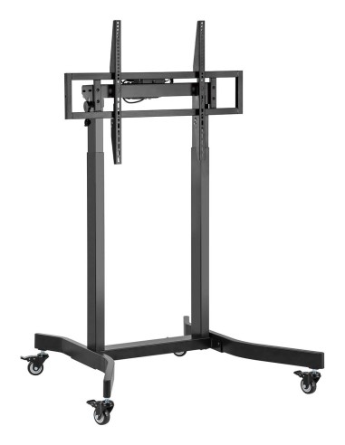 AISENS Soporte de suelo motorizado pro con ruedas para monitor TV 120kg de 55-100, Negro