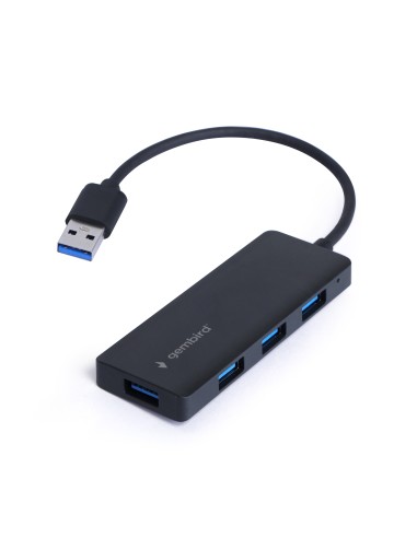 Gembird UHB-U3P4-03 base para portátil y replicador de puertos Alámbrico USB 3.2 Gen 1 (3.1 Gen 1) Type-A Negro