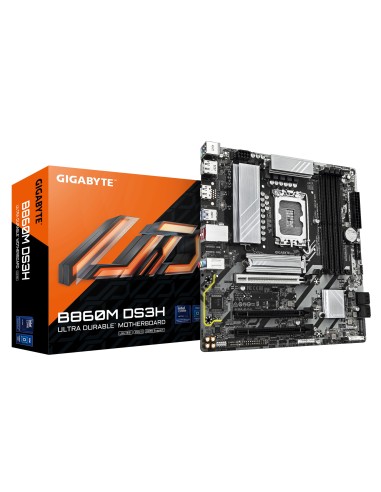 GIGABYTE B860M DS3H Placa base - CPUs Intel Core Ultra, VRM de 5+1+2+1 fases, hasta 9066MHz DDR5, 1xPCIe 5.0 + 1xPCIe 4.0 M.2,