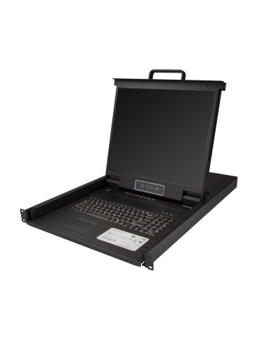 StarTech.com Consola KVM de 8 puertos para Montaje en Rack - Teclado QWERTY - con Cables de 1,8m - Conmutador KVM con Monitor